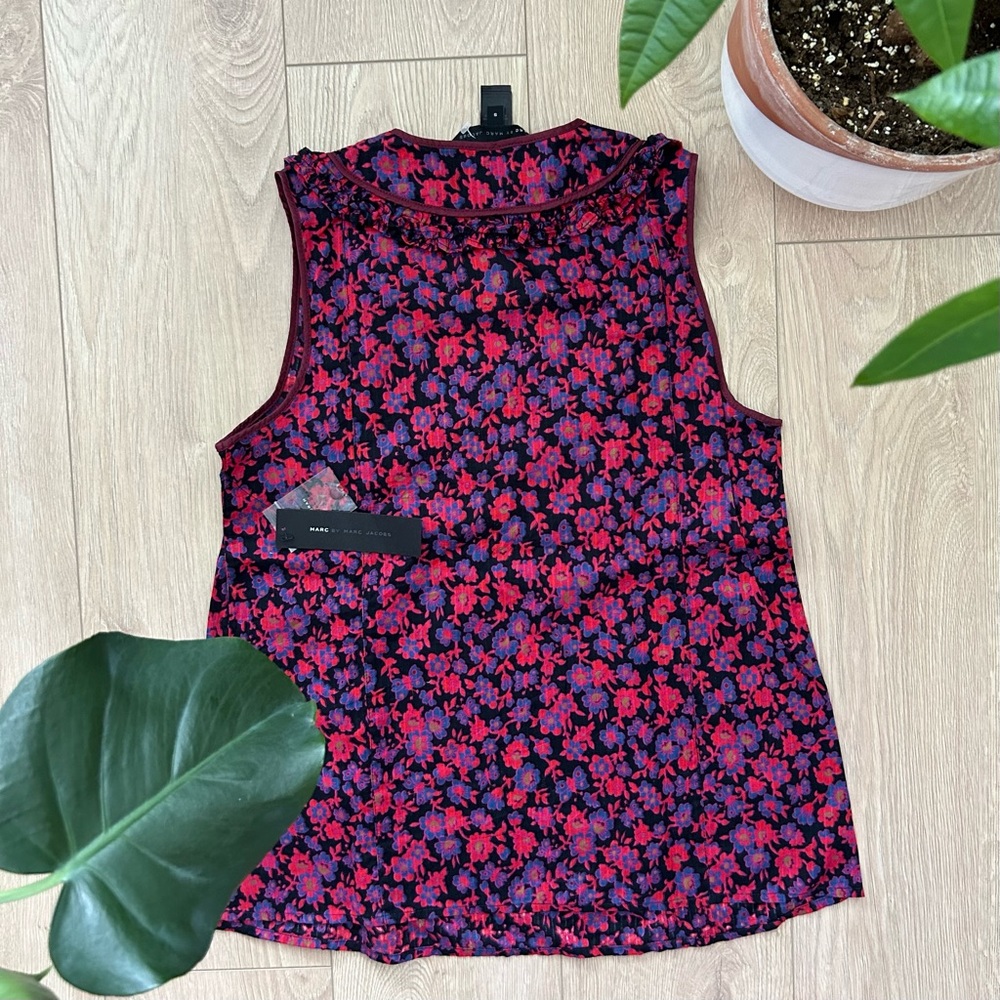NWT Marc by Marc Jacobs flower pattern sleeveless shirt - Picture 5 of 6